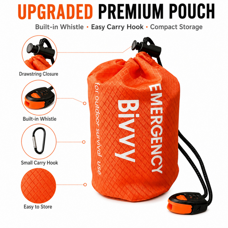 2 Pack Emergency Sleeping Bag, - đánh giá và giá Emergency Whistle Loud