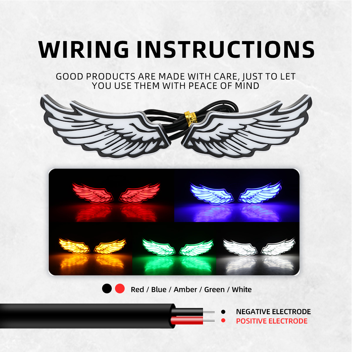 1Pair Motorcycle Angel Wings L - đánh giá và giá Sos Light Strobe