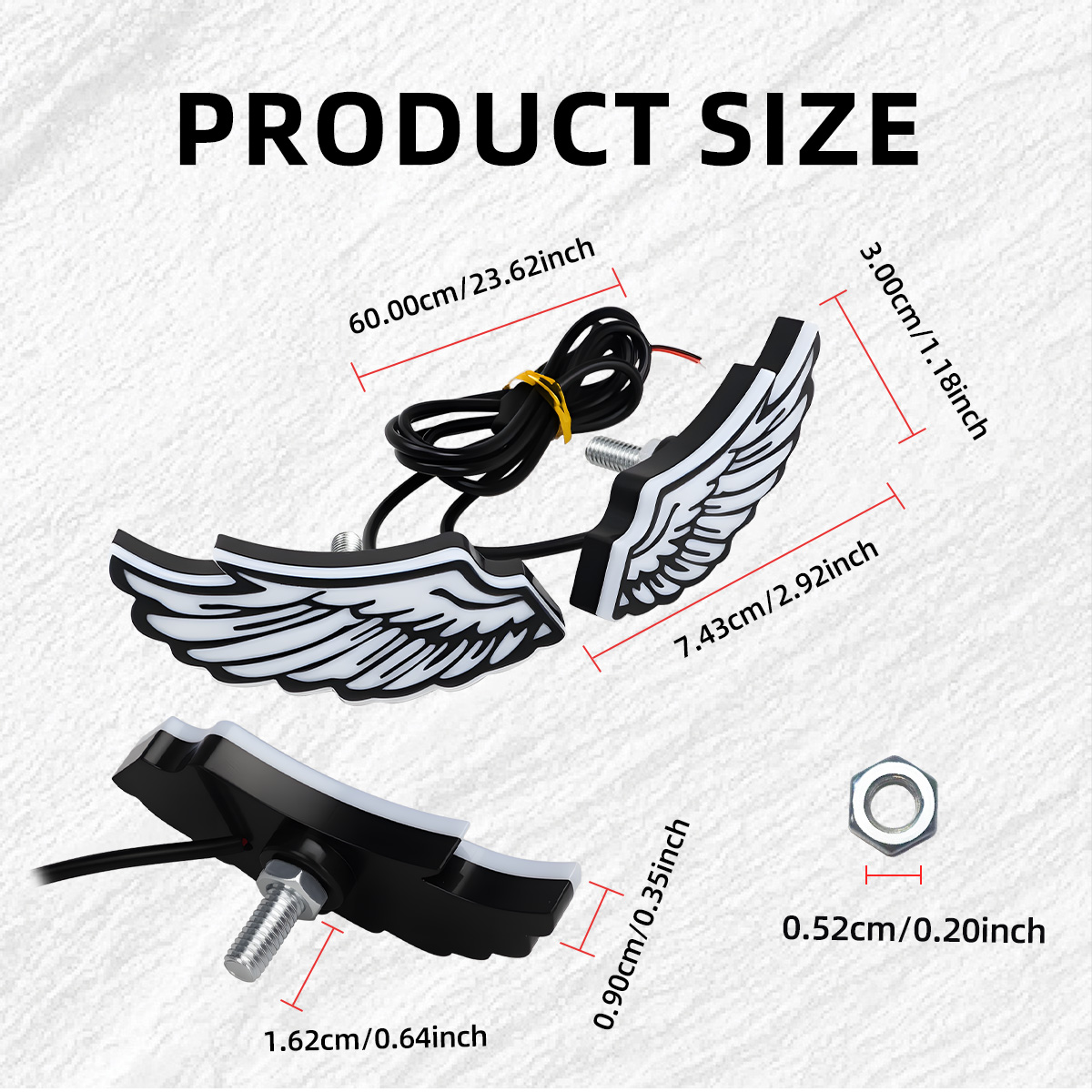 1Pair Motorcycle Angel Wings L - đánh giá và giá Sos Light Strobe